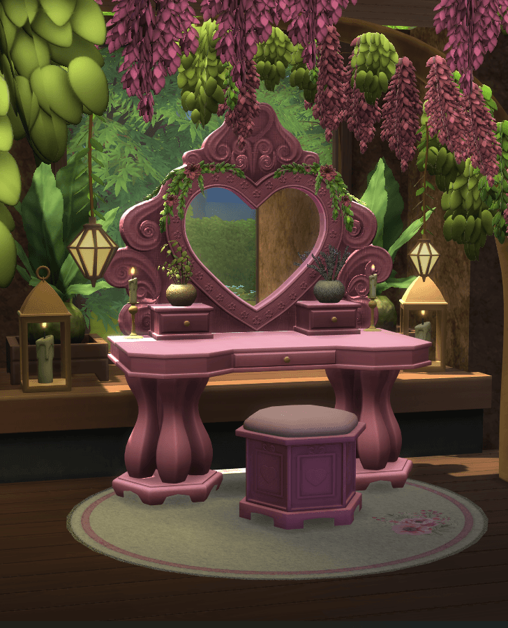 Галерея мода Туалетный столик Pink Wooden Vanity #1